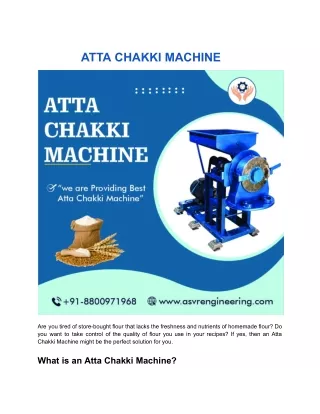 ATTA CHAKKI MACHINE