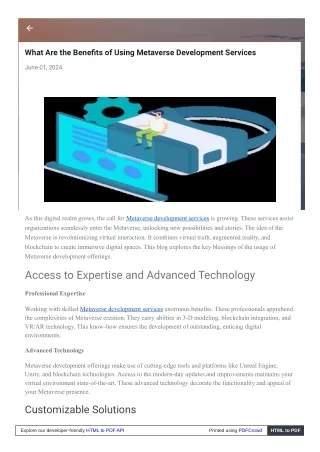 What Are the Benefits of Using Metaverse Development Services