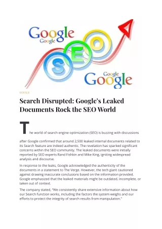 Search Disrupted Google’s Leaked Documents Rock the SEO World