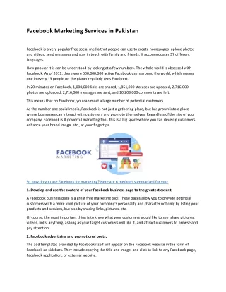 Facebook Marketing Services