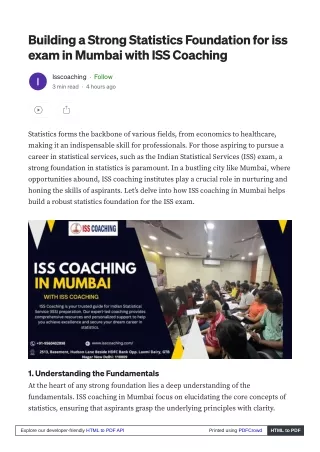 Crack the ISS Exam with ISS Coaching in Mumbai