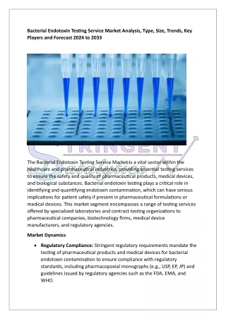 Bacterial Endotoxin Testing Service