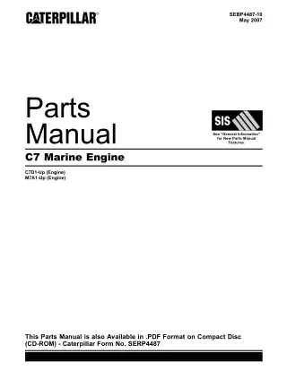 Caterpillar Cat C7 Marine Engine Parts Catalogue Manual Instant Download