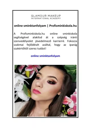 online sminktanfolyam  Profisminkiskola.hu