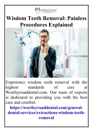 Wisdom Teeth RemovalPainless Procedures Explained