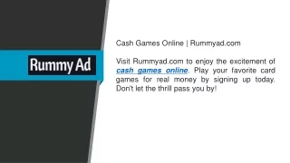 Cash Games Online  Rummyad.com