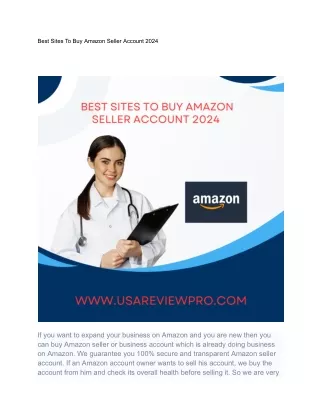 Best Sites To Buy Amazon Seller Account 2024