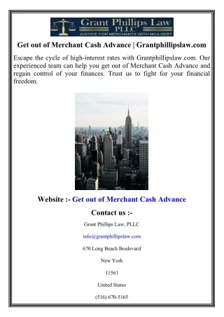 Get out of Merchant Cash Advance   Grantphillipslaw.com