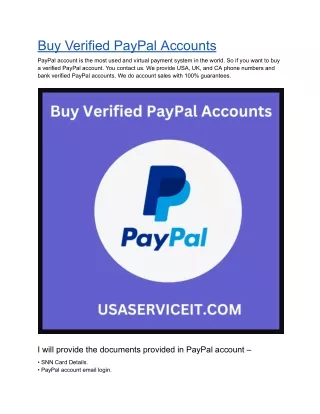 Best 5 Sites To Buy Verified PayPal Accounts in year