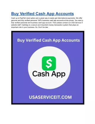 Best 5 site in Buy Verified Cash App Account in 2024