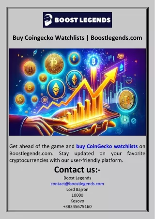 Buy Coingecko Watchlists  Boostlegends.com
