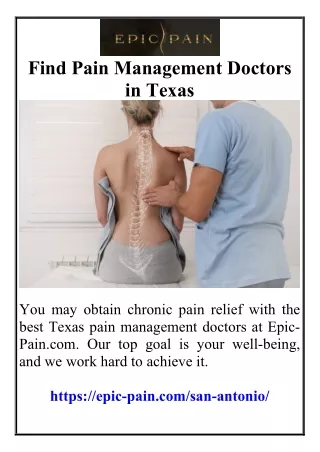 Find Pain Management Doctors in Texas