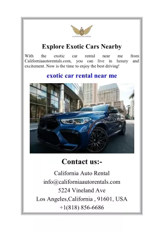 Explore Exotic Cars Nearby