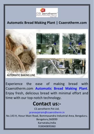 Automatic Bread Making Plant  Csaerotherm.com