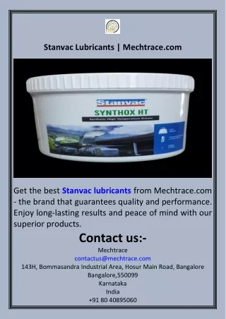 Stanvac Lubricants  Mechtrace.com