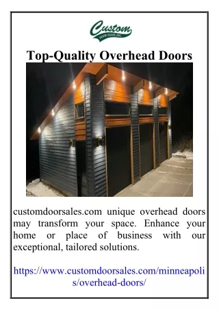 Top-Quality Overhead Doors