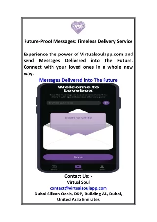 Future-Proof Messages Timeless Delivery Service