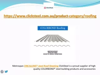 Metrospan ZINCALUME®️ steel Roof Sheeting