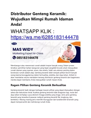 085183144478 DISTRIBUTOR GENTENG KERAMIK SEMARANG