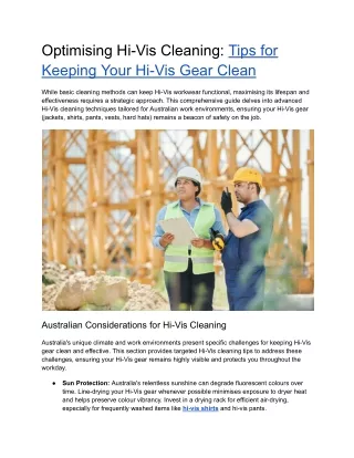 Optimizing Hi-Vis Cleaning_ Tips for Keeping Your Hi-Vis Gear Clean