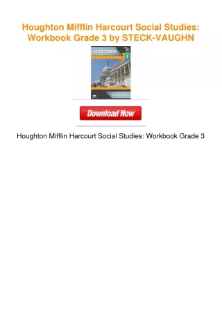 Houghton Mifflin Harcourt Social Studies: Workbook Grade 3 by STECK-VAUGHN