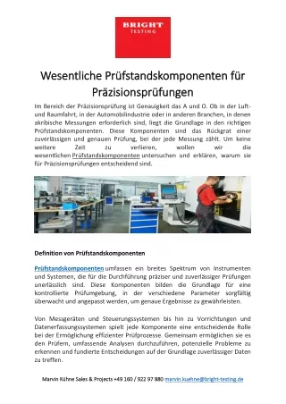 Wesentliche Prüfstandskomponenten für Präzisionsprüfungen