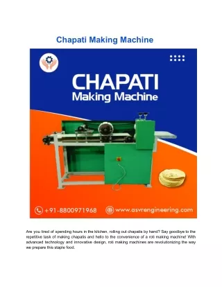 Chapati Making Machine