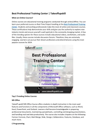 Best Professional Training Center