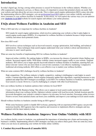 Wellness Facilities in Anaheim: Improve Your Online Visibility with SEO