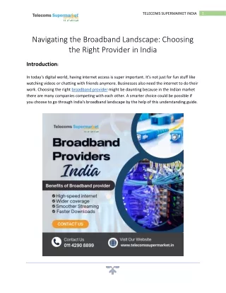 Broadband Providers India