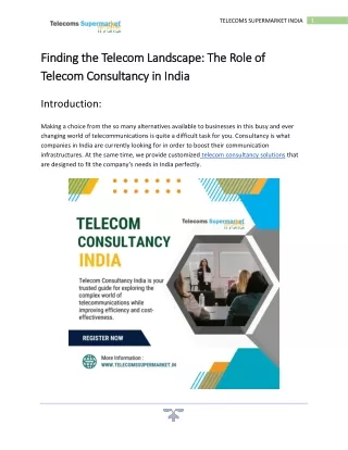 Telecom Consultancy India