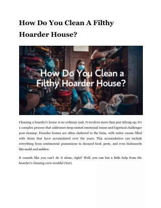 How Do You Clean A Filthy Hoarder House?