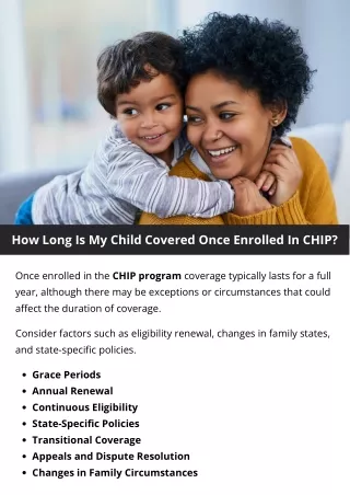 How Long Is My Child Covered Once Enrolled In CHIP?