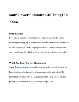 Sour Flower Gummies _ All Things To Know