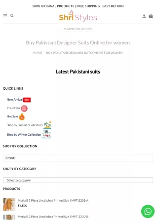 Buy Pakistani Designer Suits Online _ Shristyles