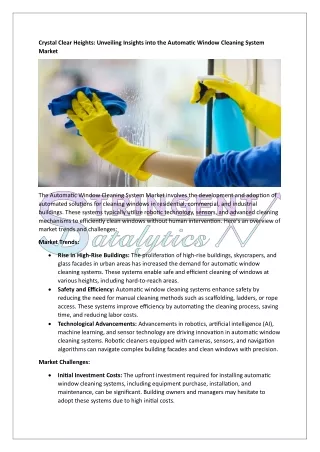 Automatic Window Cleaning System Market