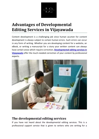 Advantages of Developmental Editing Services in Vijayawada