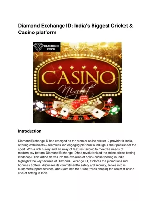 Diamond Exchange ID_ India's Biggest Cricket & Casino platform (1)