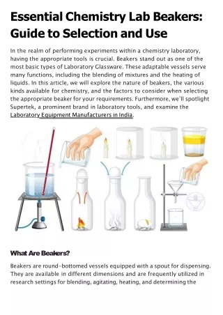Essential Chemistry Lab Beakers Guide to Selection and Use