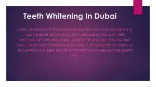 Teeth Whitening In Dubai