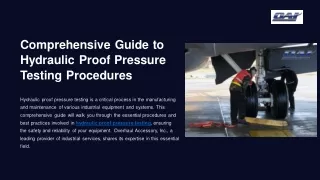 Comprehensive Guide to Hydraulic Proof Pressure Testing Procedures