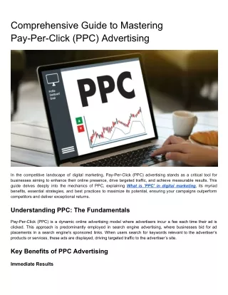 Comprehensive Guide to Mastering Pay-Per-Click (PPC) Advertising