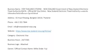 FOR THAILAND CITIZENS -  NEW ZEALAND Government of New Zealand Electronic Travel