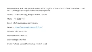 FOR THAILAND CITIZENS - SAUDI Kingdom of Saudi Arabia Official Visa Online - Sau