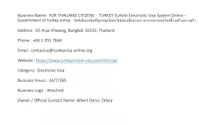 FOR THAILAND CITIZENS -  TURKEY Turkish Electronic Visa System Online - Governm