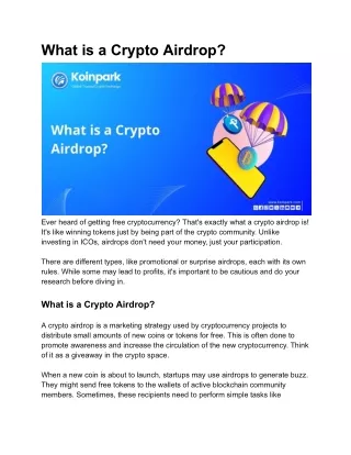 What is a Crypto Airdrop