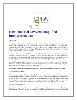 How Limassol Lawyers Simplified Immigration Law
