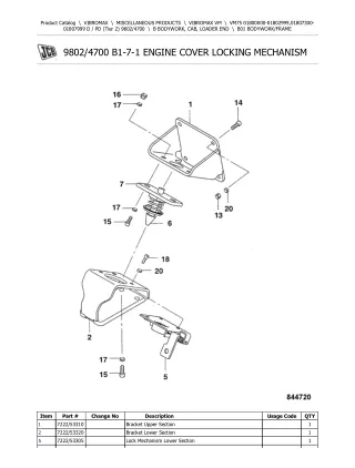 JCB VM75 D  PD (Tier 2) VIBROMAX Parts Catalogue Manual (Serial Number 01800000-01802999)