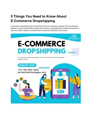 5 Things You Need to Know About ECommerce Dropshipping