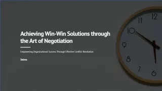 Creating Win-Win Situations in Business Conflict Resolution